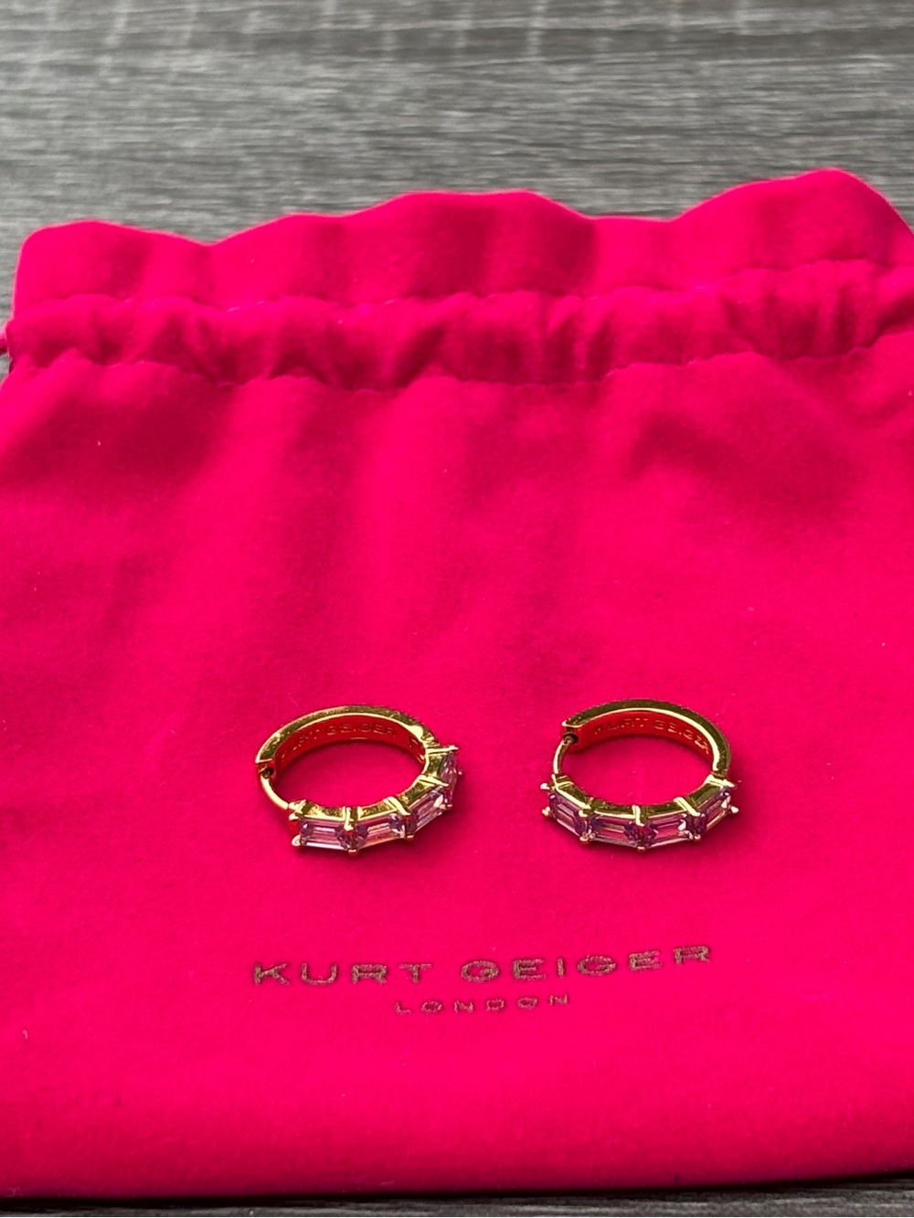 Kurt Geiger Crystal Huggie Hoop Earrings